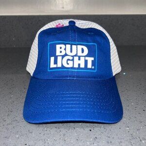 BUD LIGHT Logo Trucker Hat Officially Licensed Mesh Beer  Adjustable NWOT Cap